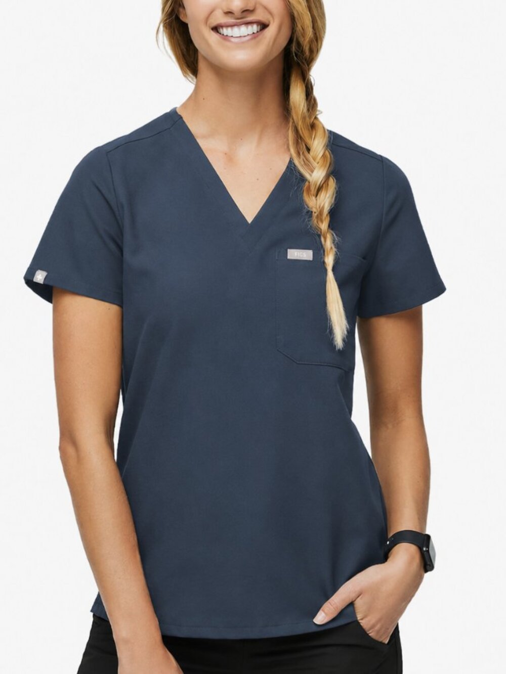 FIGS Catarina Scrub Top Dark Harbor XS